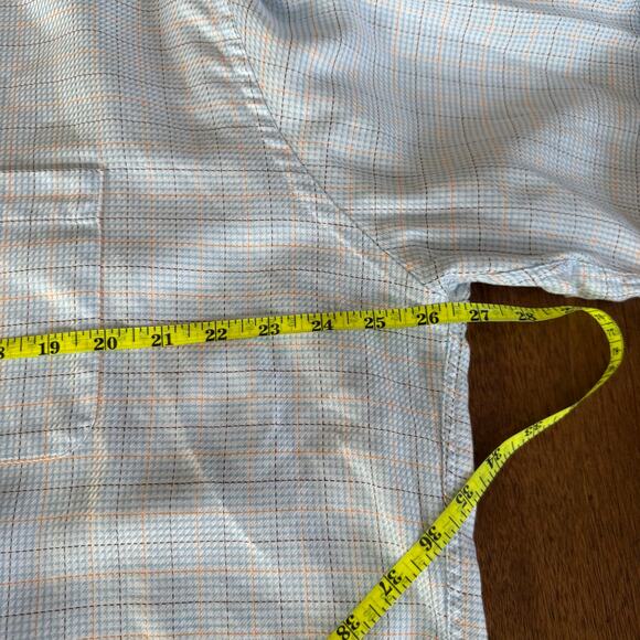 Peter Millar Mens Button Down Shirt Powder Blue Plaid Cotton Sz XL Easter Spring - Picture 10 of 11